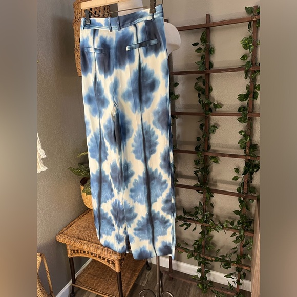 NWT Zara Tie-Dyed Print Wide High Rise Leg Pants Trousers S - Picture 14 of 16